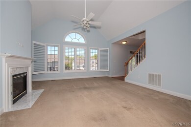 plantation shutters and gas fireplace