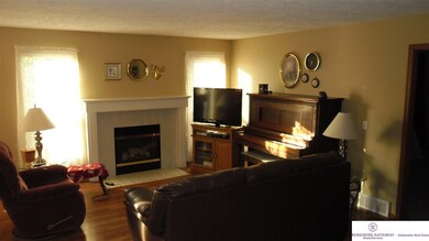 Pergo wood flooring and fireplace