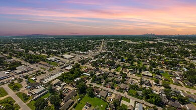 Expansive aerial view of a suburban neighborhood a