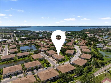 aerial view showing palma sola bay in the back