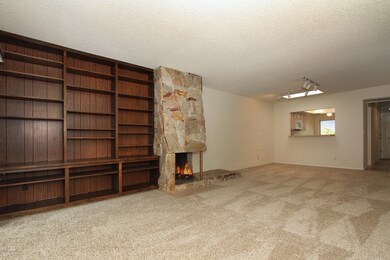 Living Room with Built In Library