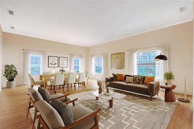 Open living room / dining room combo