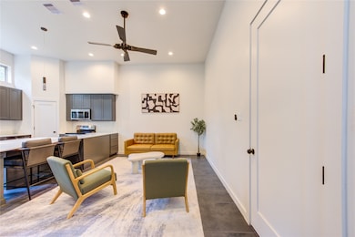 The open concept floor plan allows for flexibility