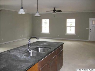 A view into the large great room.  Home sits on a 
