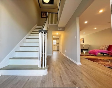 Stairway with wood-type flooring