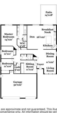 Floor plan details layout including covered patio 