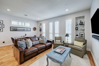 Long living room offers plenty of space for furnit