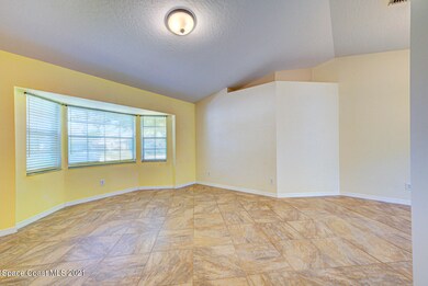 living room with bay window