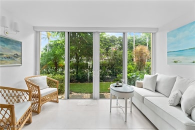 View of tiled living room