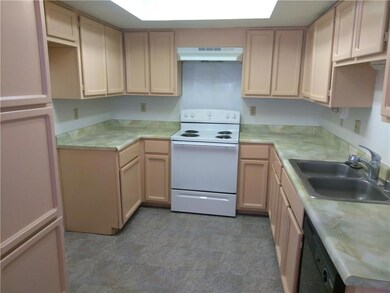 Kitchen cabinets have been repainted and