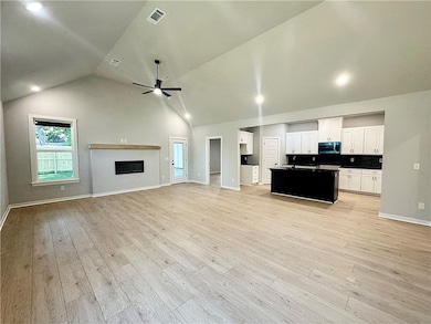 This open living room is a warm and inviting space