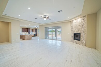 Great Room with Stacked Stone Fireplace