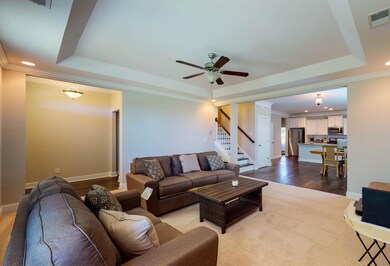 Living room into kitchen