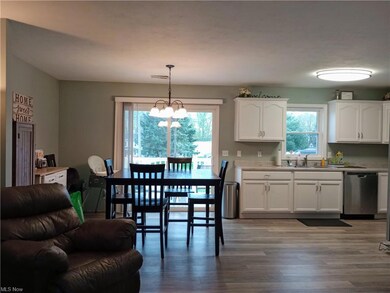 View from living room into the eat-in kitchen.  No