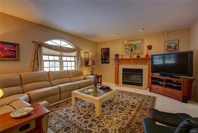 Family room with wood burning fireplace