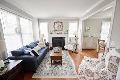 Living room with fireplace