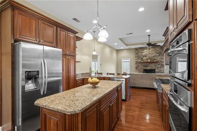 Spacious kitchen open to Hearth room.