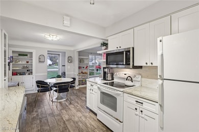 wood-look vinyl flooring and built-in cabinet
