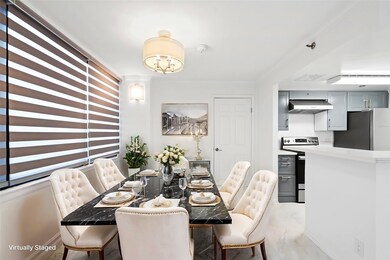 This photo showcases a bright and elegant dining a