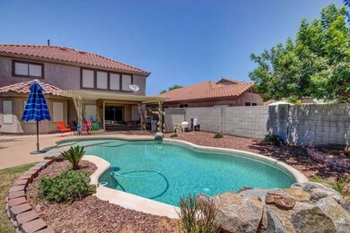 Pool with waterfall