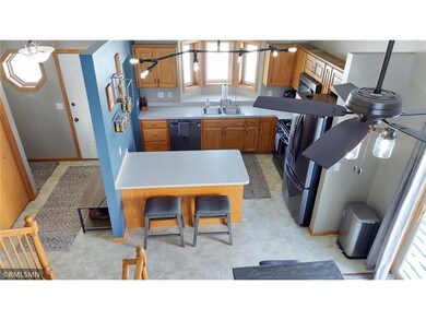 Looking down to Kitchen