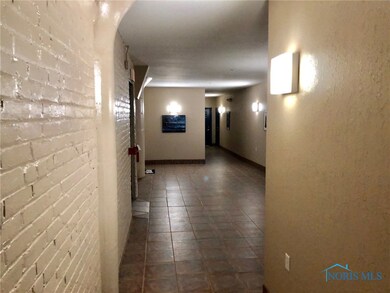 Light and bright hall leading to the condo unit.