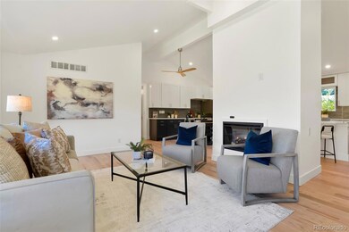 Living room with fireplace
