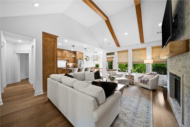 Notice Gorgeous Beam Work on Ceiling in Living Room