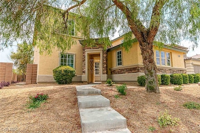 View of front of house with stone siding and stucco siding