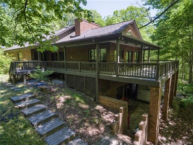 Rear of the home, looking at deck off great room a