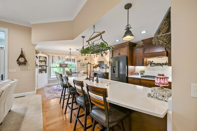 A 10 ft quartz island offers great workspace & counter bar.