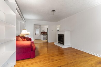 Original Hardwood flooring, built-in shelves