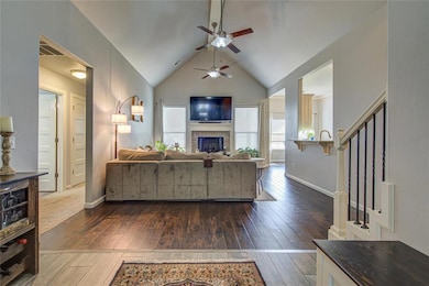 Living Room is 17X24 With Breathtaking Vaulted Ceiling with Gorgeous Fans with Lights!