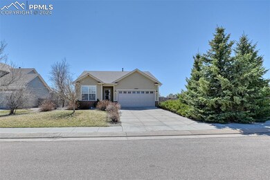 View of front facade on large corner lot