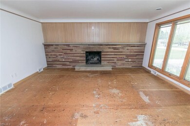 The fireplace wall is the essence of the mid-century modern look.