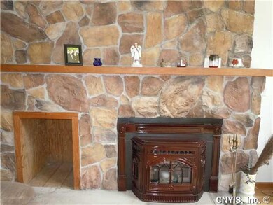 Living Room Wood burning fire place has been conve