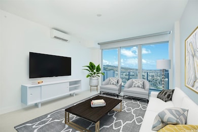 Living area enhanced with virtual staging