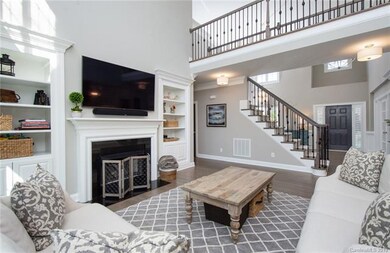 Great room with gas fireplace, and built-ins