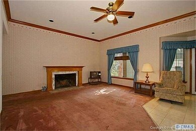 Family room with fireplace
