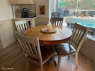 Eat in Kitchen view of pool and wooded