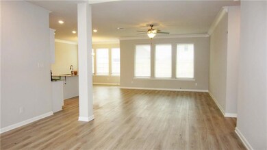 View from Foyer of Dining Area, Living Room and Ki