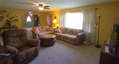 Living area with carpet