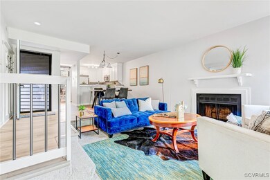 Living room featuring  fireplace and a healthy amo