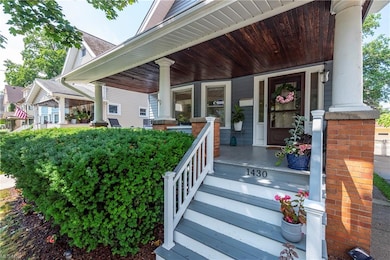 Inviting front porch with newer stairs