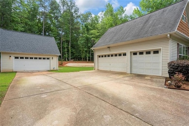 View of detached garage