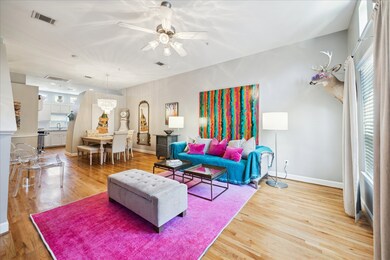 View of the living room, dining room and kitchen