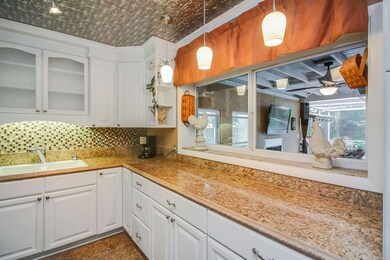 Kitchen overlooking pool