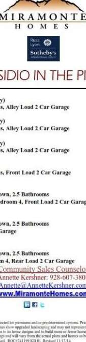 Price Sheet