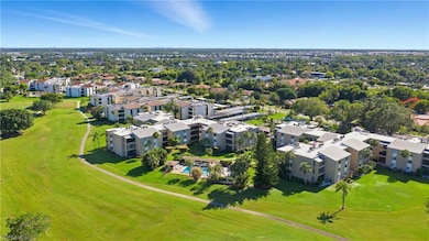 Bird's eye view of a local golf course and apartment complex / building
