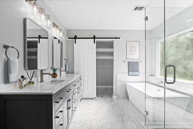 Complete upgrade in this primary bathroom.